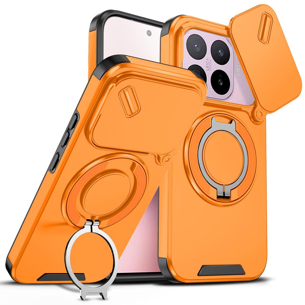 Магнитный металлический кольцевой держатель Бронированный чехол Для Xiaomi 17T Global Раздвижное окно Защита камеры ТПУ Рамка Жесткий пластик Чехол для телефона