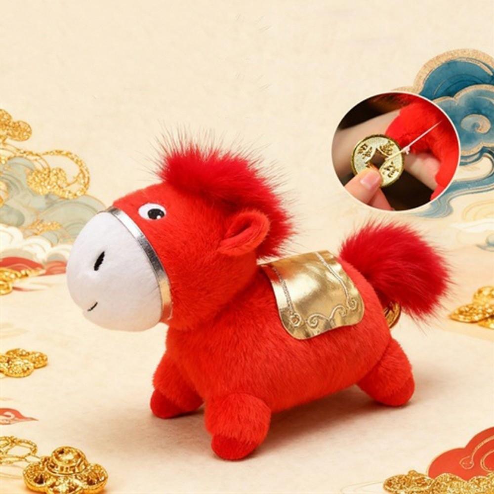 Good Luck 2026 Horse Plush Doll Mascot Dolls Zodiac Pony Figurine Festive Decor