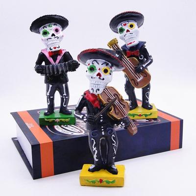 Черная статуя скелета группы мариачи Хэллоуин День мертвых фигурка черепа