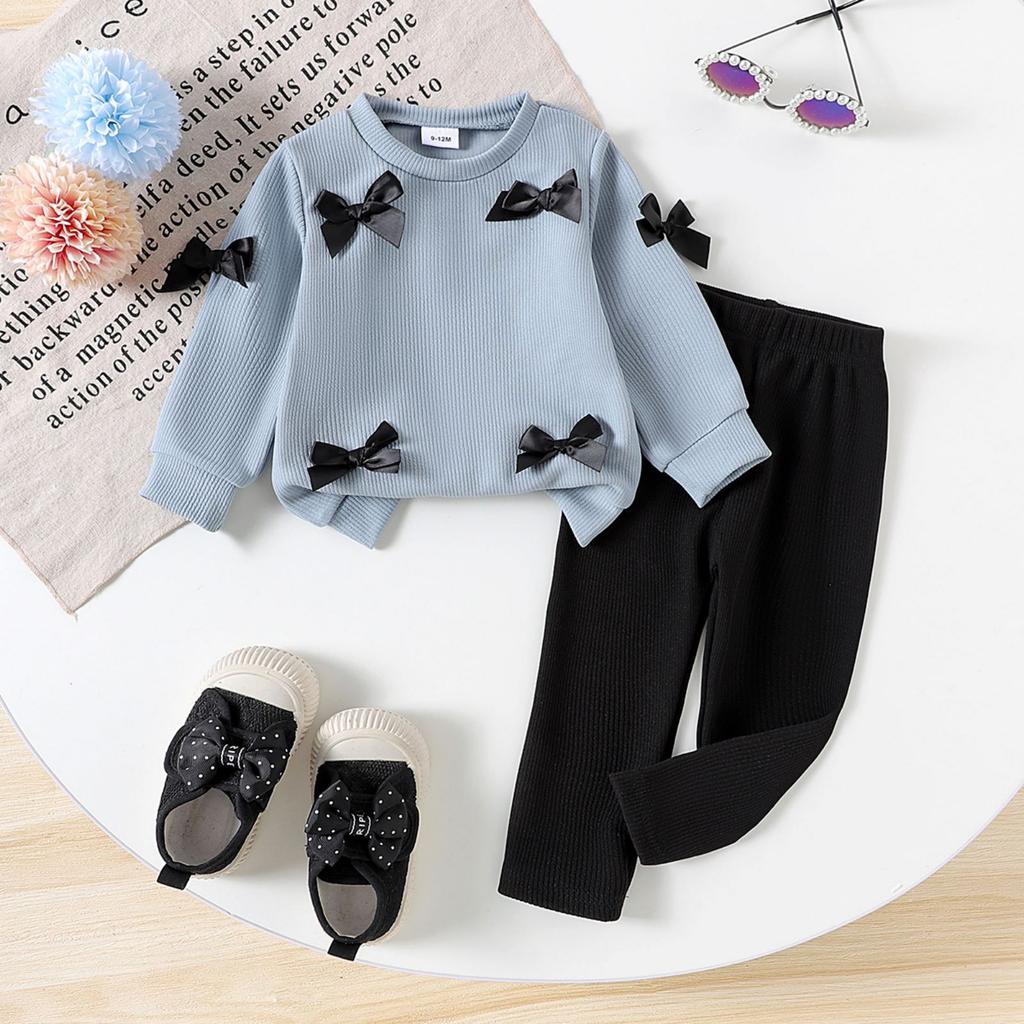 Kids Casual Long-Sleeve Set, Comfortable Daily Wear Outfits