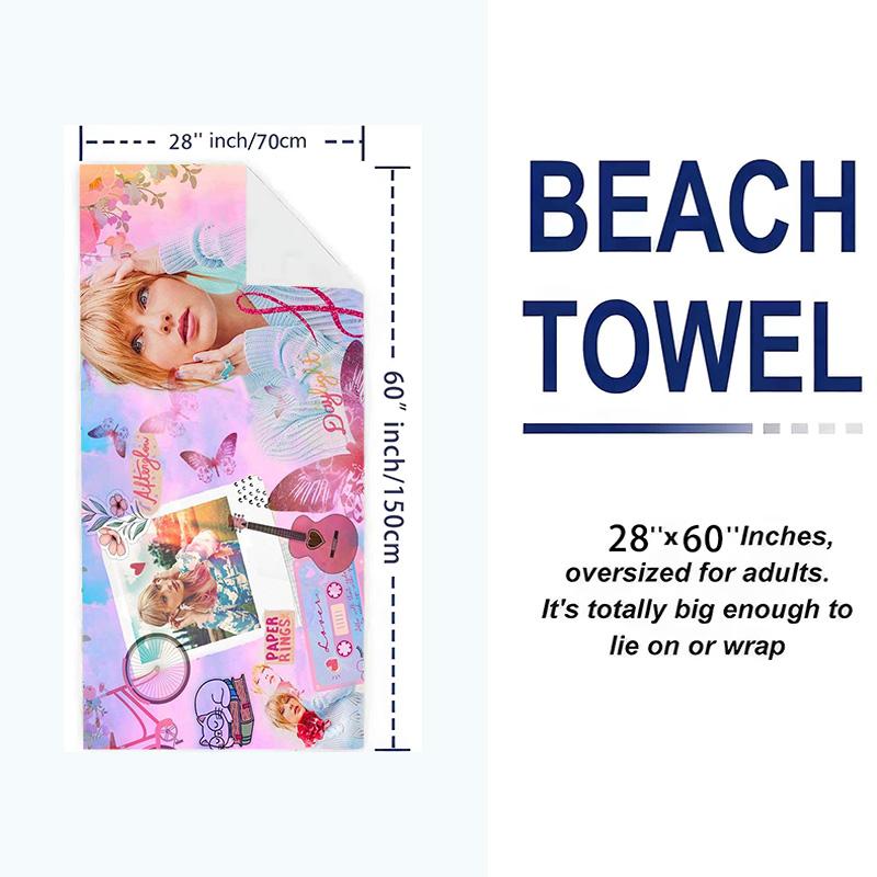 Swift Print Beach Towel, Large Soft Quick Dry Towel for Beach Camping Swimming