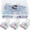 Binder Clips Premium Wire Clips Fancy Rainbow Colors Hollow Paper Clips - Pack of 15