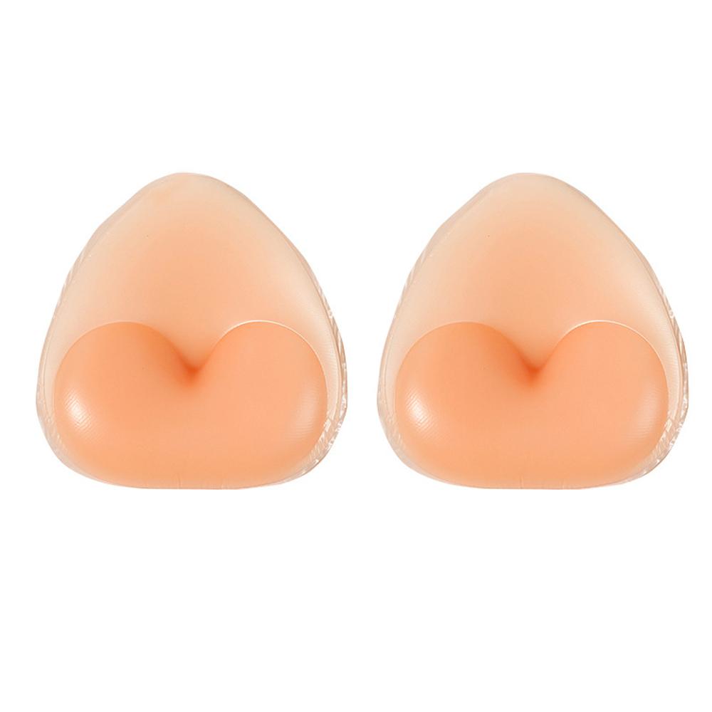 1 Pair Triangle Silicone Chest Patch Women's Push-up Self-adhesive Chest Pad Invisible Thickened Sponge Pad Swimwear Bikini Unde