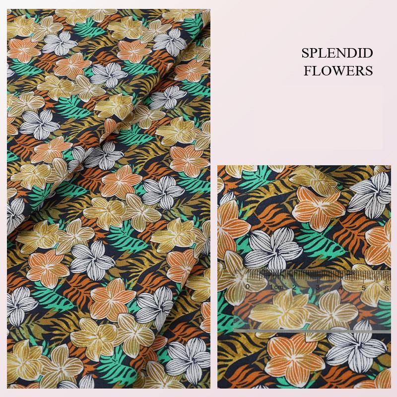 Ткань с цветочным принтом Высококачественная хлопковая ткань Дышащая Мягкая для одежды Шитья Платья Постельное белье Простыни Шторы Материал