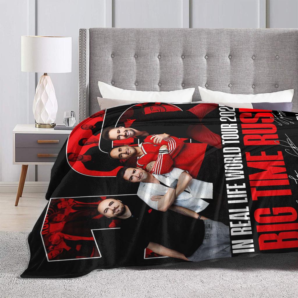 Big Time Rush Band  Flannel Blanket Winter  Super Soft Throw Blanket for Girls Boys Outdoor Funny Bedspread Sofa Bed Cover