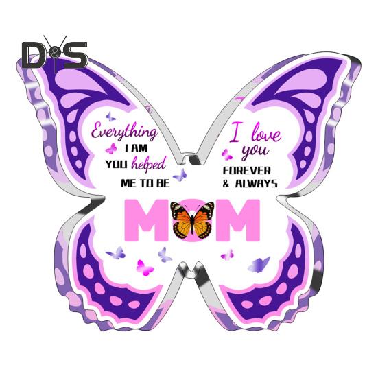 Акриловое украшение в виде бабочки. Подарок маме от дочери или сына. Прозрачное настольное украшение на День матери. Подарок на День святого Валентина.