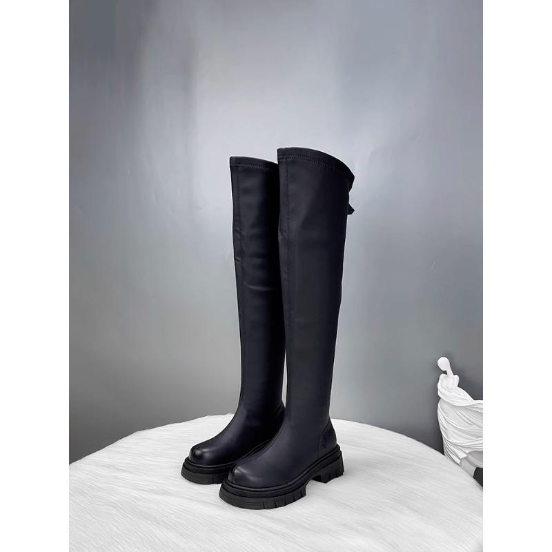 Сапоги женские новые осенне-зимние в стиле Майяр, тонкие эластичные сапоги до колена на толстой подошве, ботильоны