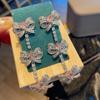 Light Luxury Earrings Bow Tassel Long Love Zircon Earrings Lady Temperament Popular Jewelry