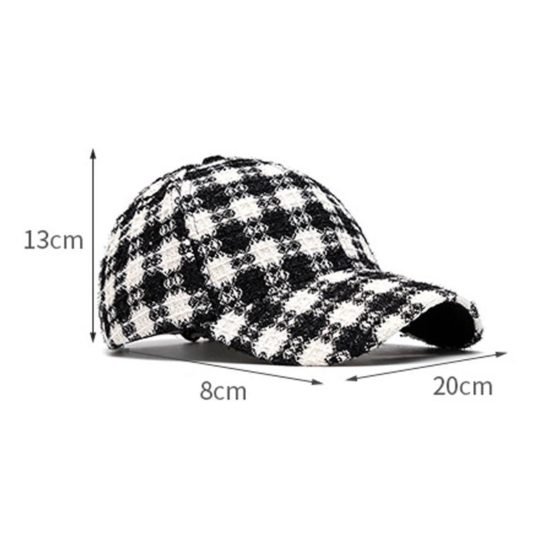Шапка женская осенне-зимняя солнцезащитная шапка зимняя теплая бейсболка кепка в клетку