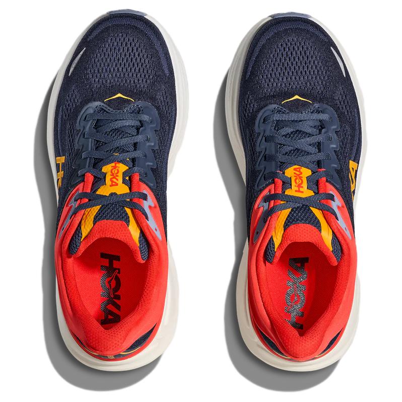 HOKA One One Bondi 9 Comfortable Sports Shock Absorbing Durable Low Top Long Distance Running Shoes Men Sneaker Navy-Blue 1162011-VTYN