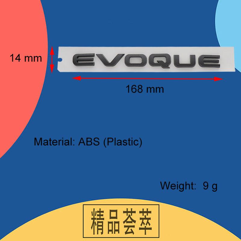 3D Premium EVOQUE Letters for P250 P300 Styling Accessories car Engine Hood Fender trunk Tail Rear Decal Emblem Badge Sticker