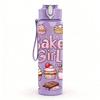 1PC Baker Girl Cupcake Print 750ml Color Plastic Sports Water Bottle Leakproof Flip Straw Lid Suitable for Sports Office Home Use