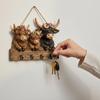 Highland cow-shaped wall-mounted key rack 2D bull head animal wooden towel and