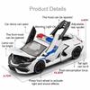 1:32 Revuelto SVJ63 Модель Спортивный Автомобиль Игрушки Сплав Литье под Давлением Миниатюрные Полицейские Машины Звук Свет Двери Открываются Игрушка с Оттягиванием Суперкары