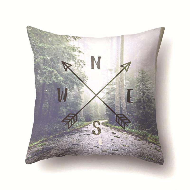 Modern Painted Simple Household Car Polyester Pillow Case Car Decoration Home Printed Waist Pillow Case