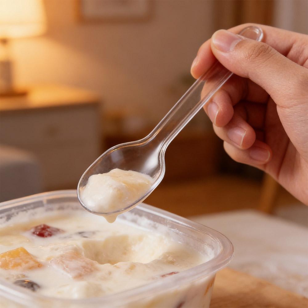 500pcs Disposable Transparent Tasting Spoon Clear Dessert Cake Scoop Birthday Party