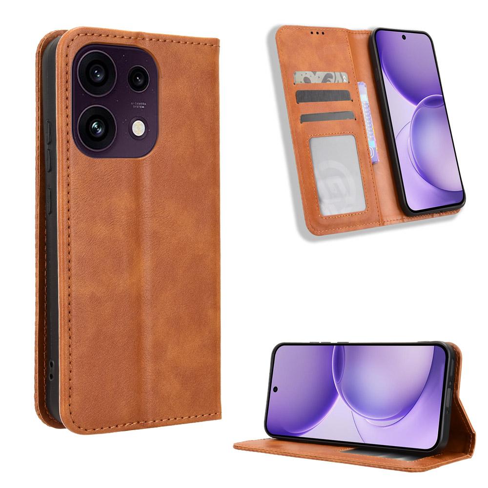 Flip Cover For OPPO Reno 16F / Reno 16FS Leather Case [Flip Vintage Leather] Shockproof Durable Retro Phone Case