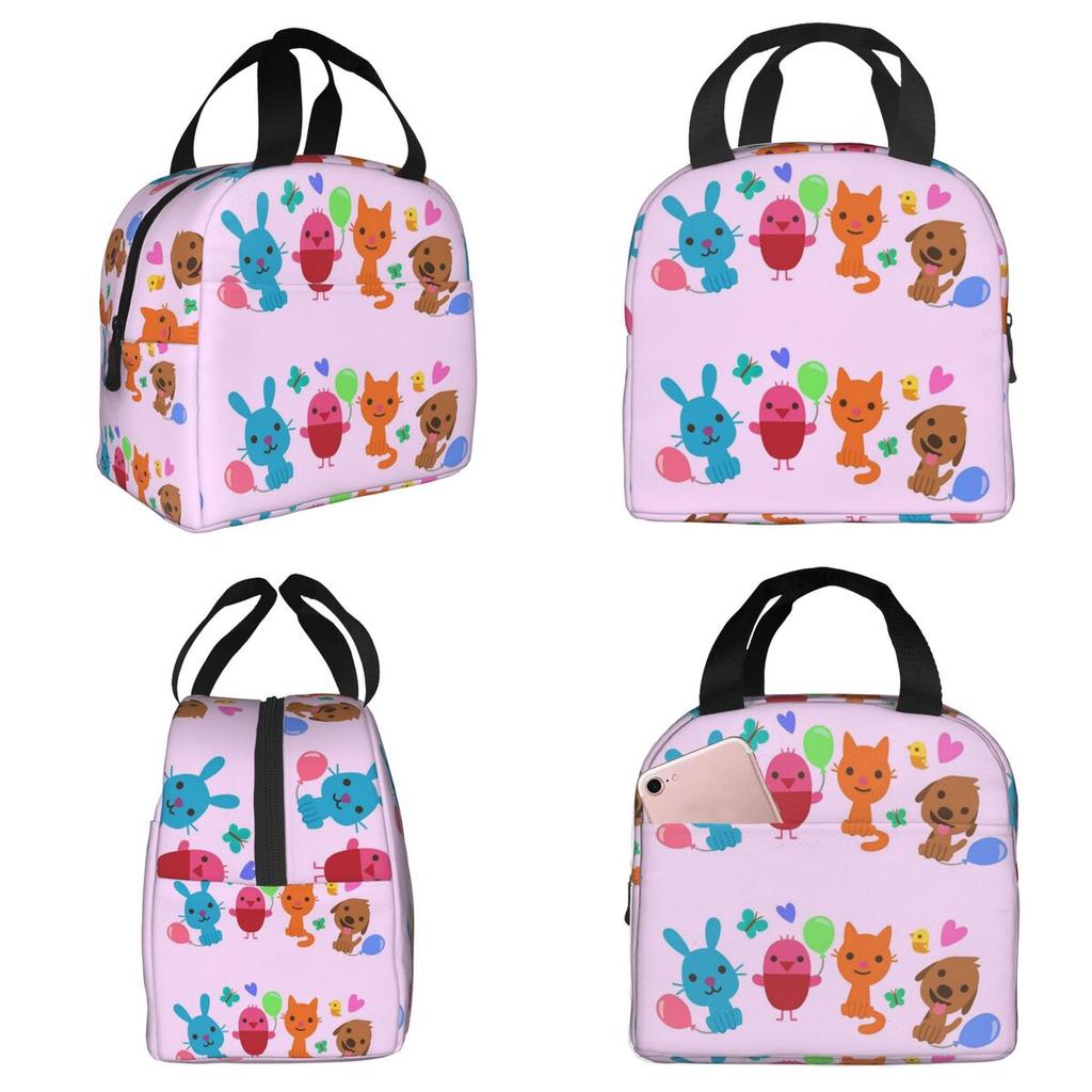 Play Sago Mini Pink Insulated Lunch Bag for Kids School Cooler Thermal Food Box Tote Portable Lunch Boxes Container