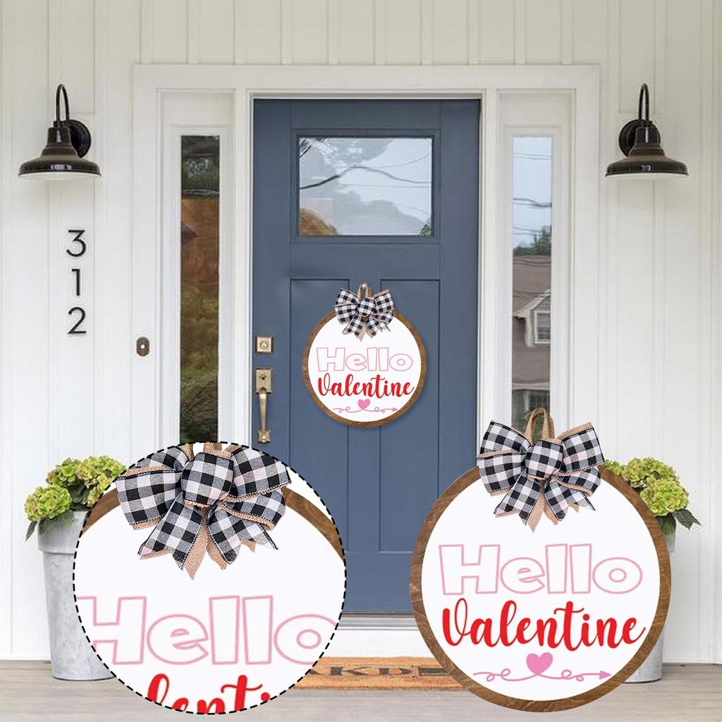 Valentine's Day Wooden Hanging Door Sign Decor, Heart Wedding Front Door Patio Gate Background Ornament