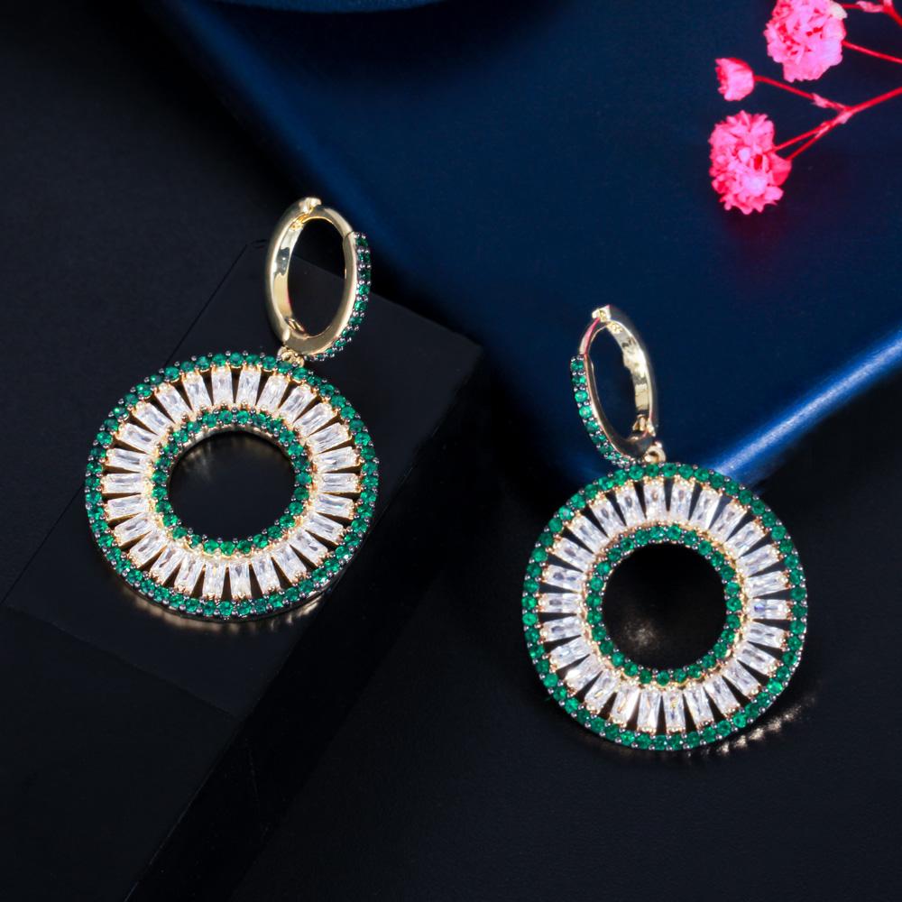 Ювелирные изделия в форме круга с блестящим цирконием CMM золотого цвета