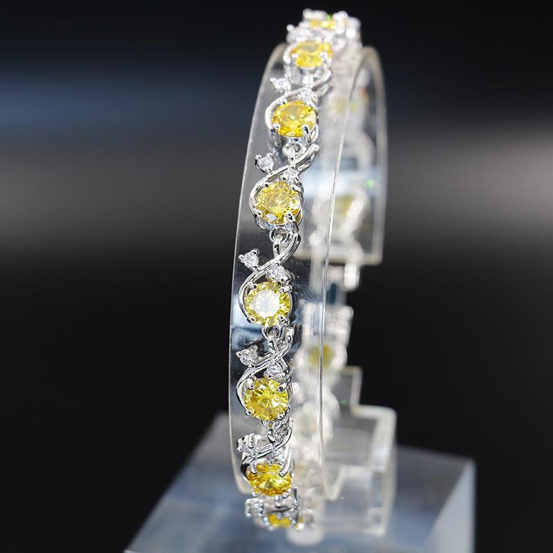 Женский браслет из циркона с цветами свежей сливы, креативный, универсальный, многоцветный