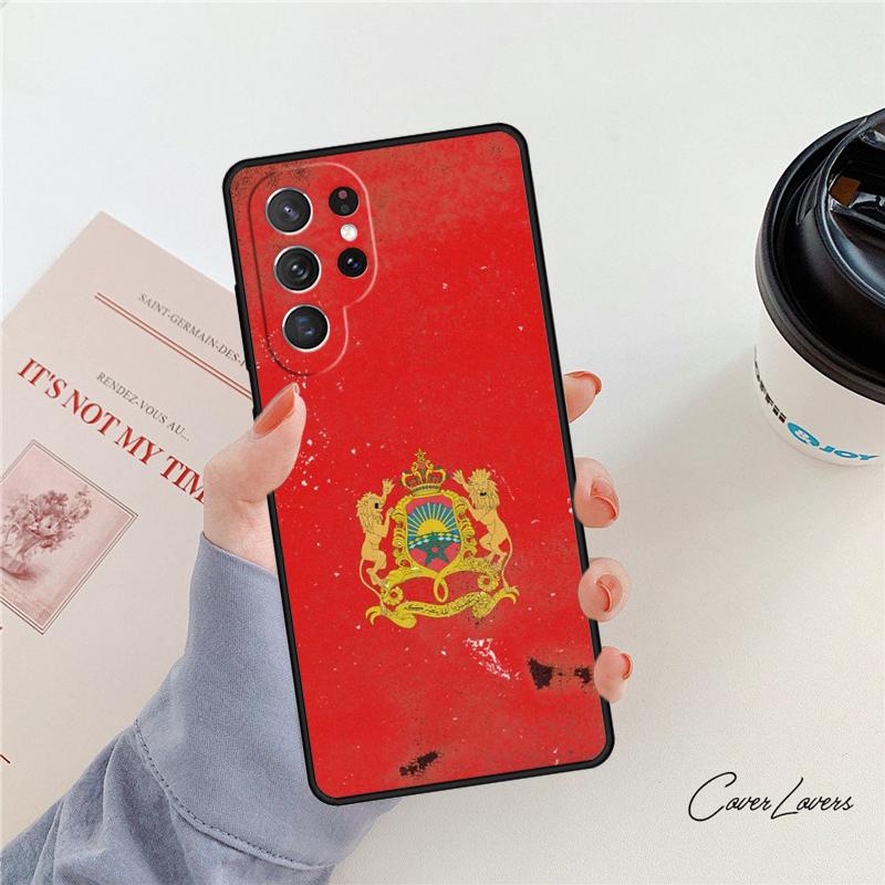 Чехол для телефона с символом герба флага Марокко Для Samsung Galaxy S24 S25 S23 S22 Ultra Note 10 20 Plus S20 S21 FE