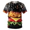 Food Hamburger Pattern T Shirt For Men Funny 3D Printed Tees Summer Casual Short Sleeve Round Neck Tops Oversized T-Shirts