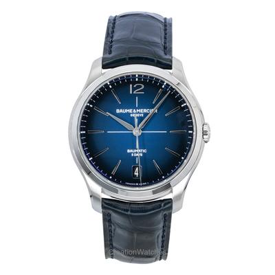 Мужские часы Clifton с кожаным ремешком, синим циферблатом, автоматические M0A10771