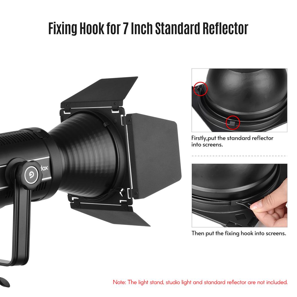 Godox BD-04 Комплект шторок для амбарных дверей с сотовой сеткой, 4 цветных гелевых фильтра для стандартного 7-дюймового экрана