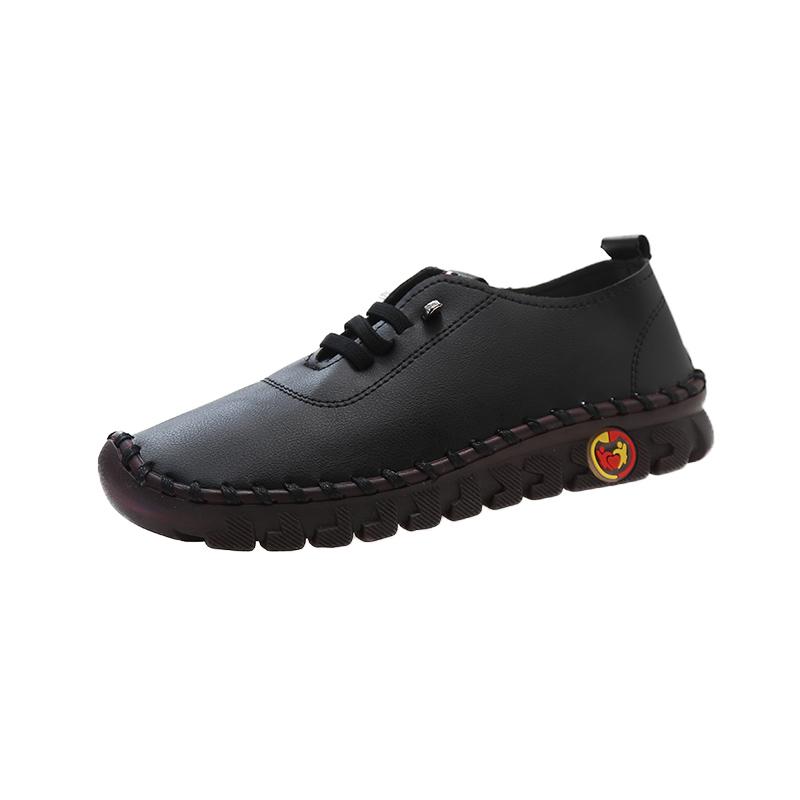 New Spring 2024 Sneakers Women Shoes Loafers Lace Up Leather Flat Casual Comfortable Mom Shoe Mujer Zapatos Chaussure Femme