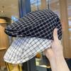 Korean Style Plaid Berets Forward Cap Painter Hat Vintage Newsboy Caps  Girl