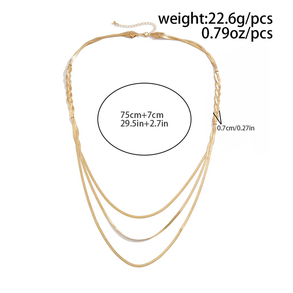 Ingemark Multilayer Twisted Flat Snake Chain Necklace for Women Goth Adjustable Smooth Tassel Link Jewelry Accessories Gift New
