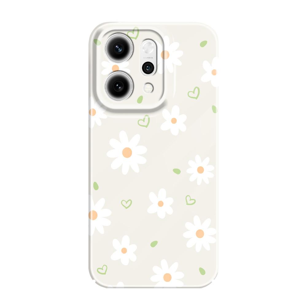 Нежный чехол-ромашка для OPPO Reno 14 14F 13 13F 12 12F 11 11F 10 8 8Z 8T 7 7Z Pro 4G 5G Пленка Жесткая крышка