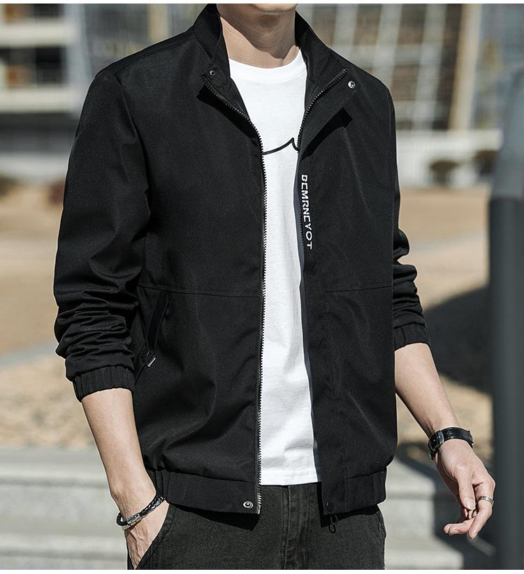 Early Fall Stand-up Collar Jacket Outdoor Casual Trend Men's Jackets Men's Simple Commuting Comfortable Tops