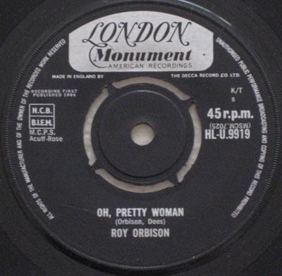 Пластинка 7 дюймов РОЙ ОРБИСОН - Oh, Pretty Woman / Yo Te Amo Maria HLU9919 LONDON RECORDS, 1964 Великобритания Рок Б/у