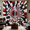 2PCS HD Digital Black and White Series Three-dimensional Black and White Chevron Curtains Home Decorating Style Decoration Li