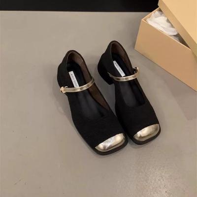 Туфли Мэри Джейн на невысоком французском каблуке, толстый каблук, квадратный носок, темпераментные, весна-осень, новая модная одинарная обувь для женщин