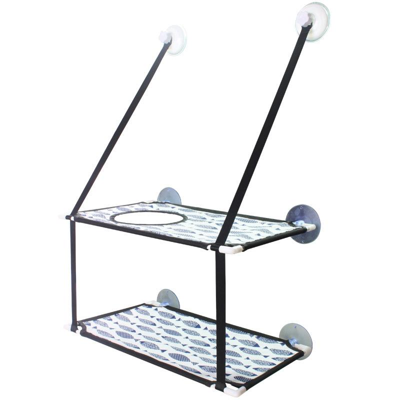 Cat Hammock Suction Cup Windowsill Cat Comfortable Hammock Summer Breathable Mesh Double Hanging Beds Pet Hammock