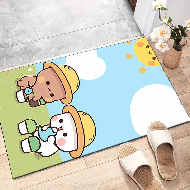 1pc Yier BuBu Bear3 Design Printed Area Rug Carpet for Bedroom Living Room Home Decor Rugs Mat Non Slip Mat Rug for Bedside