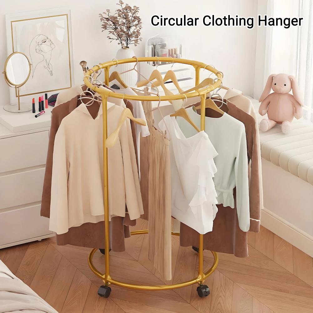 Витрина для одежды, вращающаяся на 360°, круглая сушилка с колесами для спальни, балкона, магазина одежды, комнаты для прямой трансляции