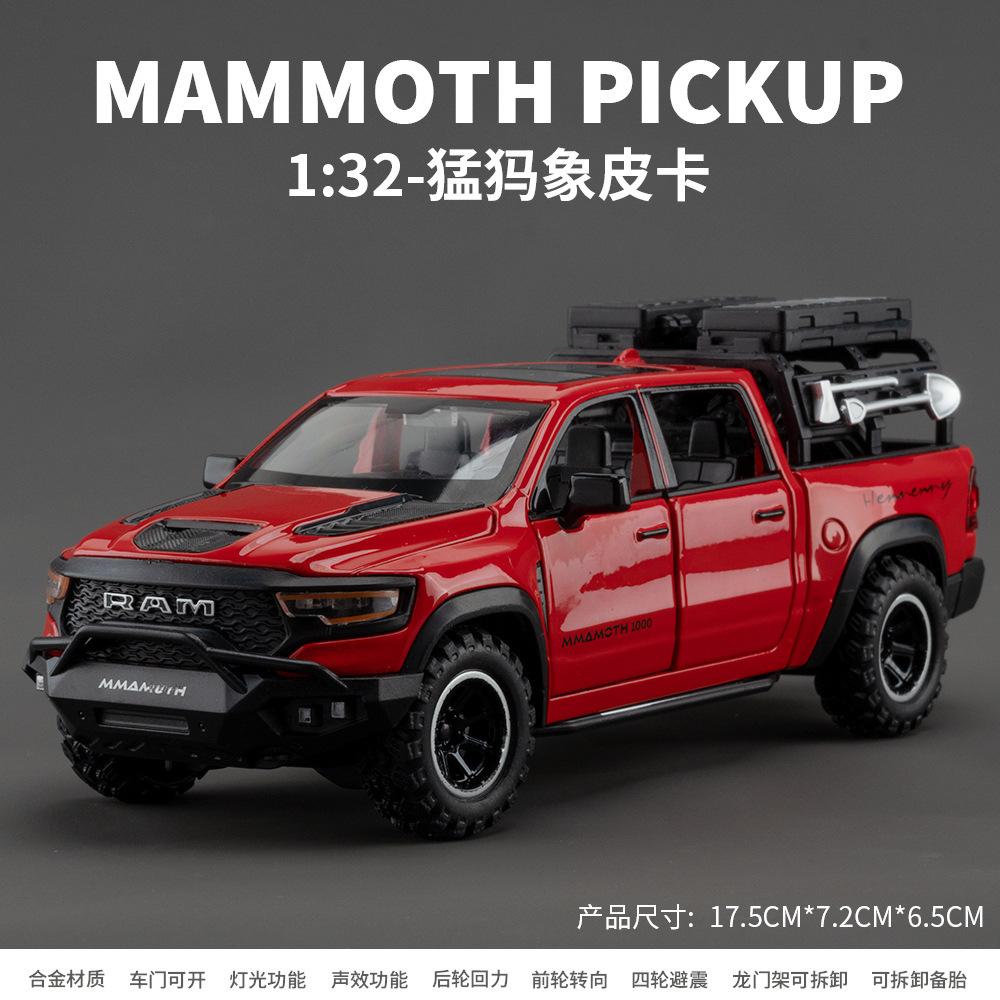 1:32 Dodge RAM 1000 TRX Mammoth Metal Diecast Alloy Car Model Car Central Control Decoration Ornaments Gift With Boyfriend Goods