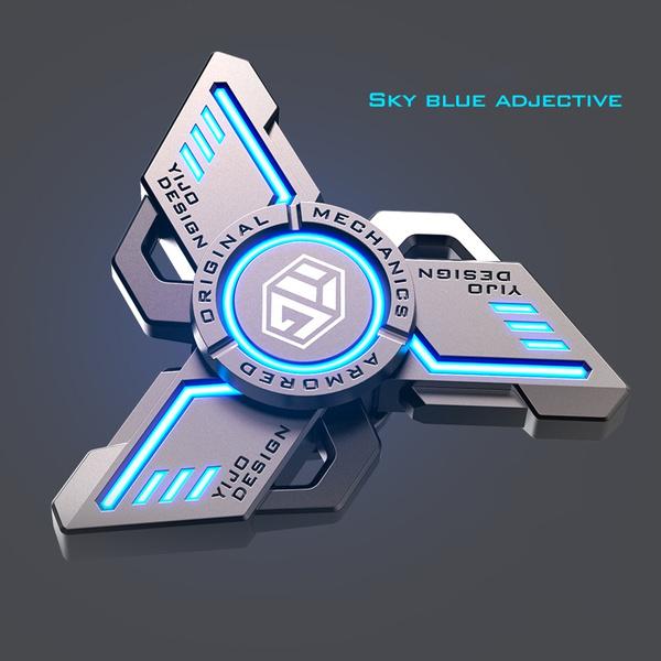 Светящиеся Спиннеры из металлического сплава, ручной Спиннер, бесшумный подшипник, серебристая игрушка для снятия стресса для пожилых людей, подарки для взрослых