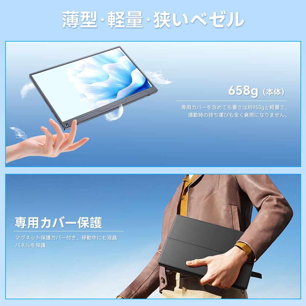 EVICIV Мобильный Настольный Портативный Игровой IPS LCD Тонкий с Отверстием для Ручки VESA Защитный USB Стандарт Совместим с и Идеален для Работы из Дома или Удаленно