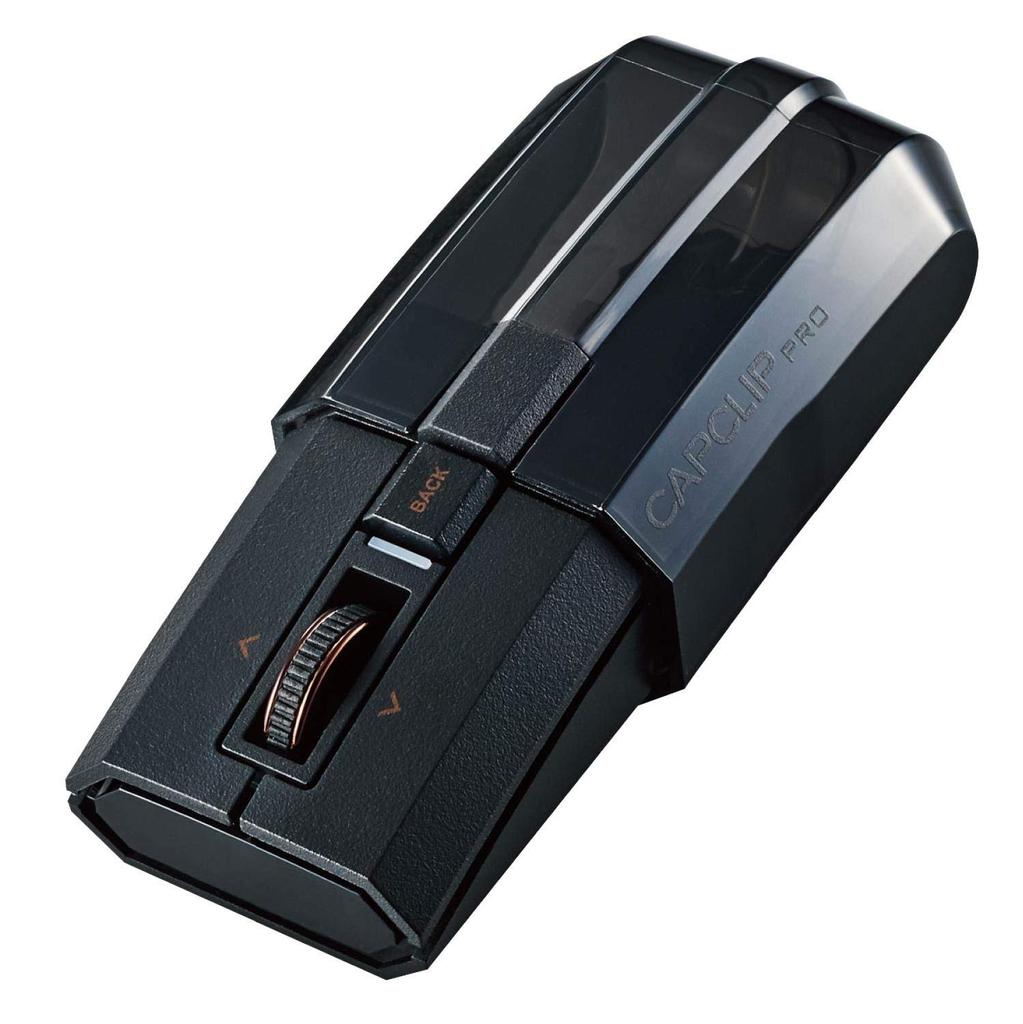 ELECOM Mouse Bluetooth Rechargeable Quiet Tilt Wheel Presentation Mode Ultimate Blue LED 4 Button CapClip Pro Black (iOS/iPadOS Compatible)