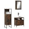 VidaXL 3-Piece Bathroom Furniture Set, Cabinets with Mirror, Interior Toilet Storage Unit, 3214817