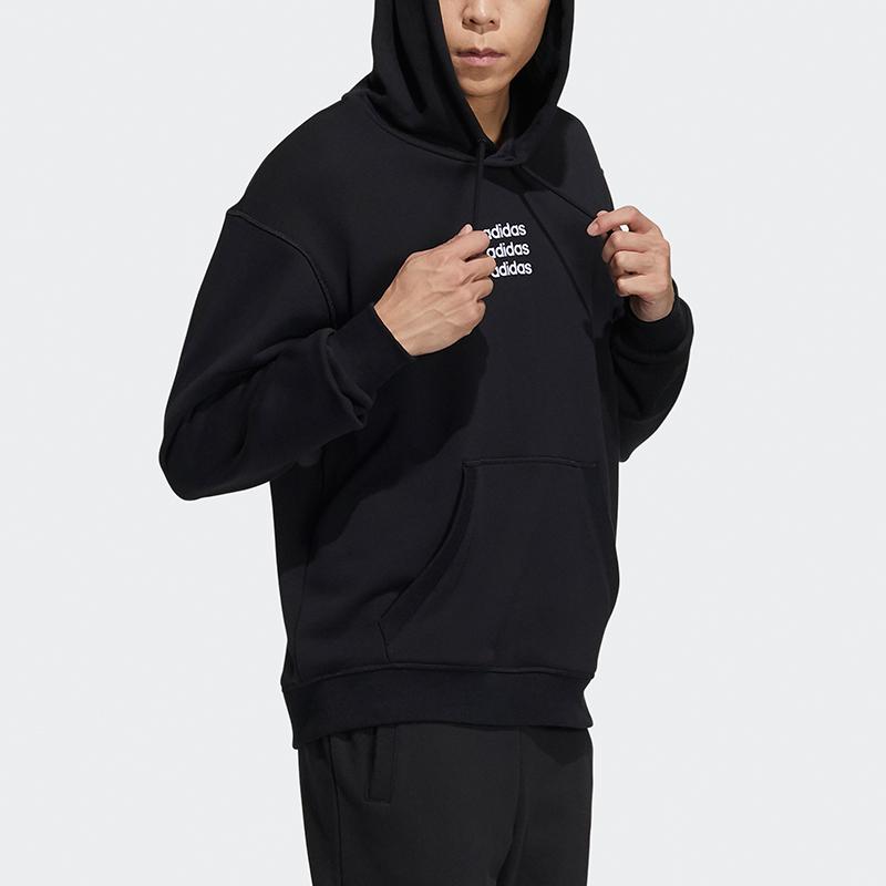 adidas Мужской пуловер Neo с принтом логотипа, черный GP4905