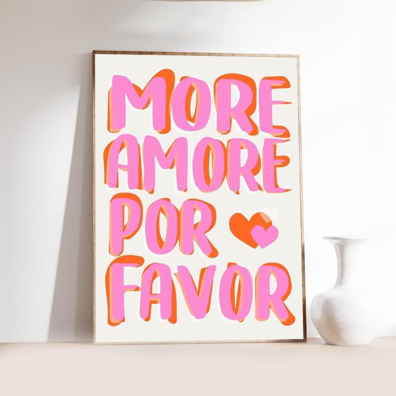 Розовое сердце любви и игральные карты Подготовительный студент Холст Принт Постер Баухаус Настенное искусство Постер Кофейня Бар Домашний декор