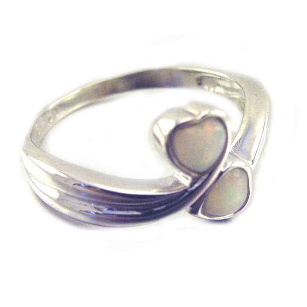 Silver Ring 'Goddess Opal' White Silver (rhodium) - 10 Mm