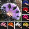 Handheld Peacock Feather Fan With Tassel Feather Dance Fan Elegant Folding Hand Fan  Home