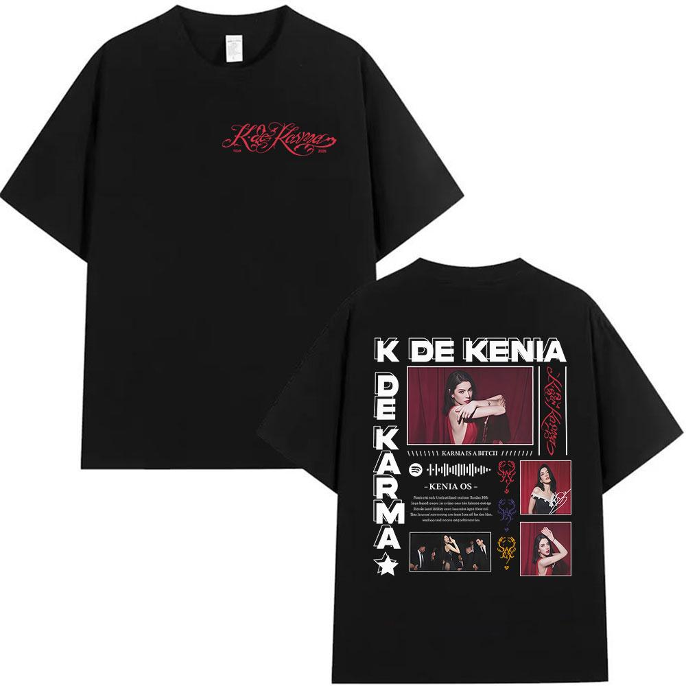 Kenia Os K De Karma Album Graphic T Shirt Unisex Women Vintage Gothic Oversized Cotton Tshirts Hip Hop Aesthetic Clothing Tshirt